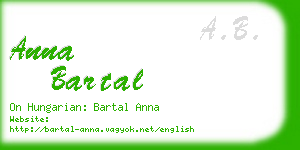 anna bartal business card